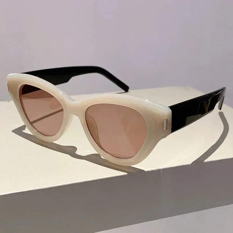 VAIGE Retro Multi-Colored Cat Eye Sunglasses - UV400 Jelly Frame Eyewear