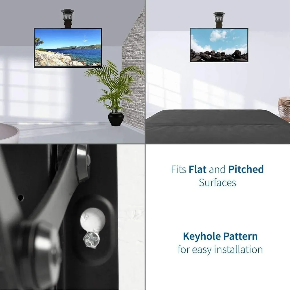 VIVO Electric Flip-Down 23"-55" TV Ceiling Mount w/ Remote Control, Black or White