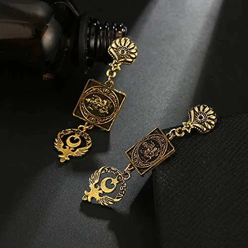 Yellow Chimes Oxidized Golden Ganesha Stylish Fancy Traditional Tassels Danglers Earrings For Women & Girls