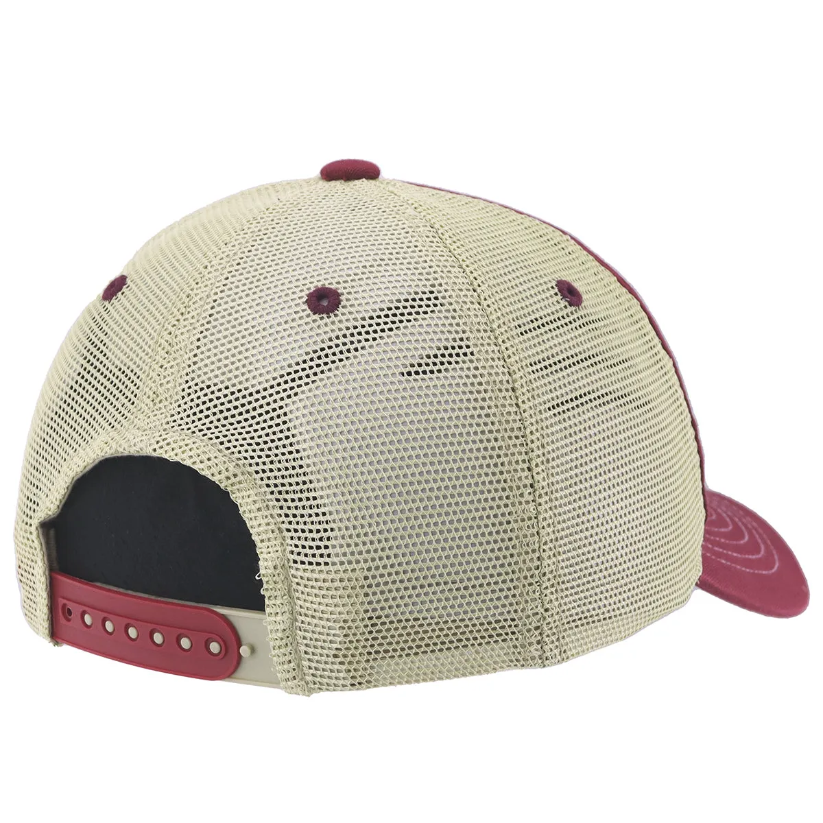 Zephyr Unconquered Silhouette Florida State Seminoles Patch Adjustable Trucker Cap - Garnet/Gold